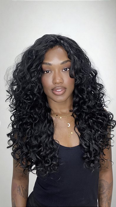 Peruca Fibra Premium Cacheada Royal Preto 1B