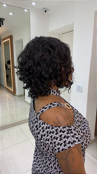 Peruca Cabelo Humano Maitê detalhe do comprimento
