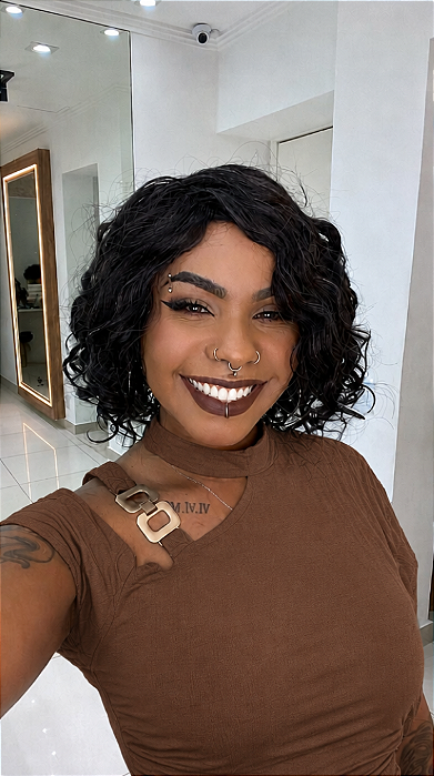 Peruca Cabelo Humano Maite/Maitê Mechas Grisalhas 280