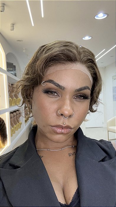 Lace Sandra Castanho Claro acabamento frontal