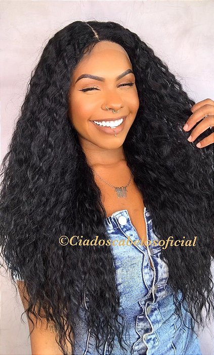 Peruca Lace Front Fibra Premium June Preta - Cia dos Cabelos - Tudo para  seus Cabelos: Perucas, Próteses, Wigs e Acessórios