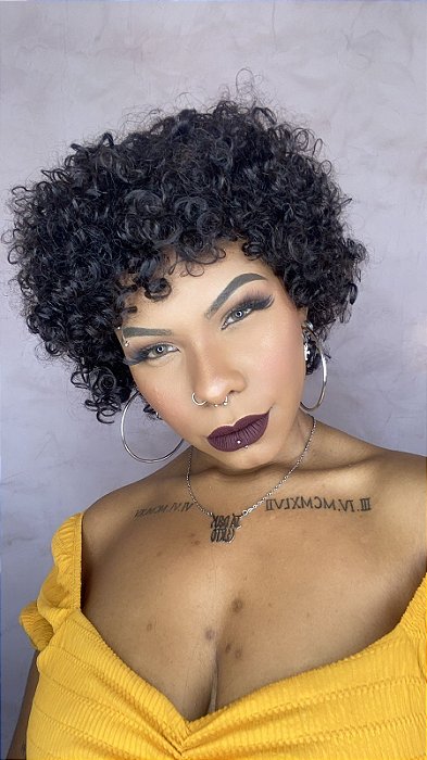 Peruca Cabelo Humano Afro Lady modelo