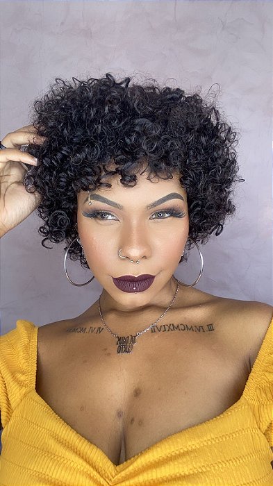 Afro Lady cabelo humano modelo curto
