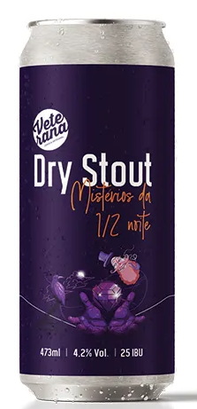 Veterana - Mistérios da Meia Noite - Dry Stout - Lata 473ml (Cerveja Viva)