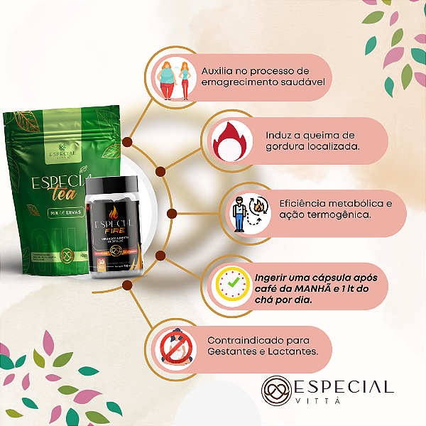 KIT ESPECIAL FIRE + ESPECIAL TEA (30cápsulas especial fire e 1 pacote especial tea 120g)