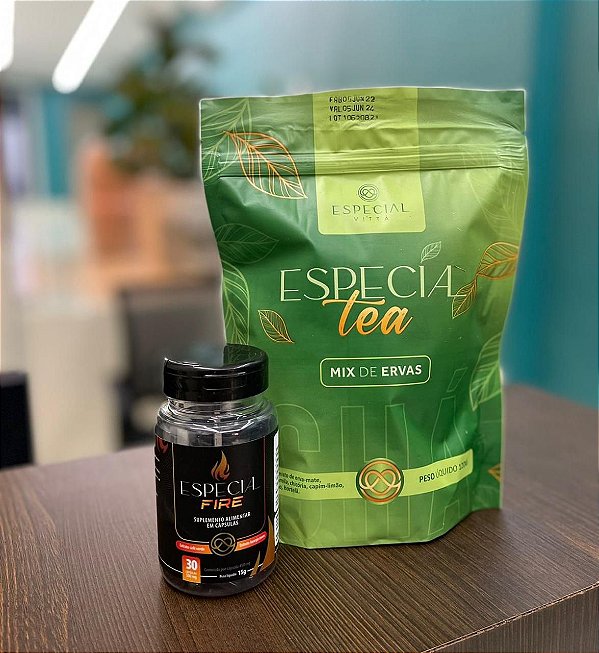 KIT ESPECIAL FIRE + ESPECIAL TEA (30cápsulas especial fire e 1 pacote especial tea 120g)