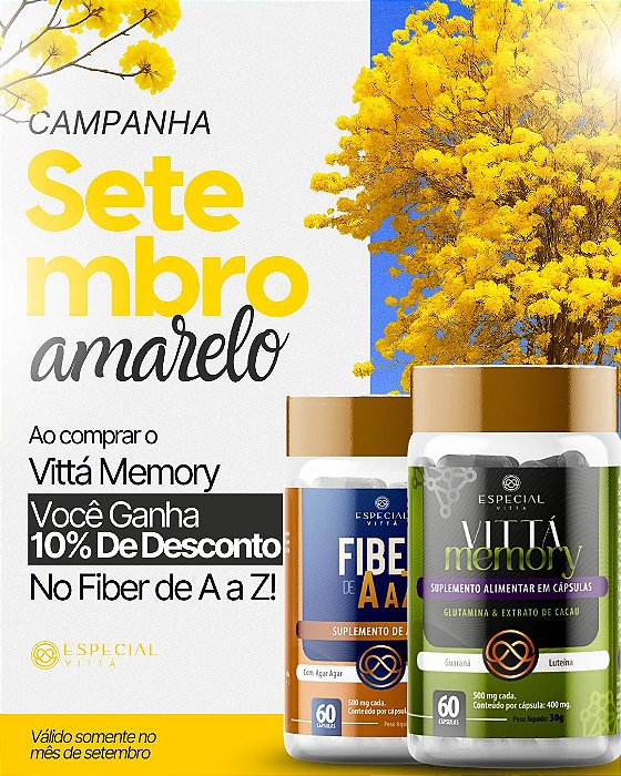 Ao comprar Vittá Memory Ganhe 10% no Especial Fiber de A a Z