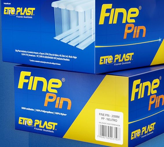 FINE PIN 100 - ETIQ PLAST - NEUTRO - 100% NYLON - 100 PINOS PENTE - CAIXA COM 5 MILHEIROS