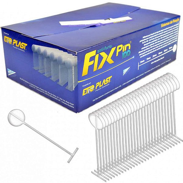 FIX PIN 100 25 MM - COR PINK - CAIXA BOX COM 5 MILHEIROS