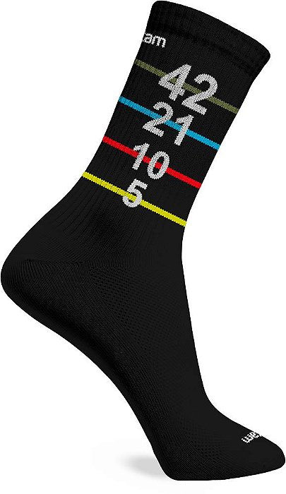 Meia Rikam Performance Corrida Cano Médio Microfibra (Km)