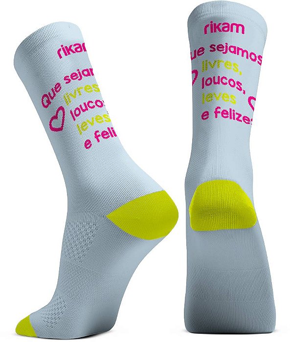 Meia Rikam Performance Feminina Corrida e Ciclismo Frases