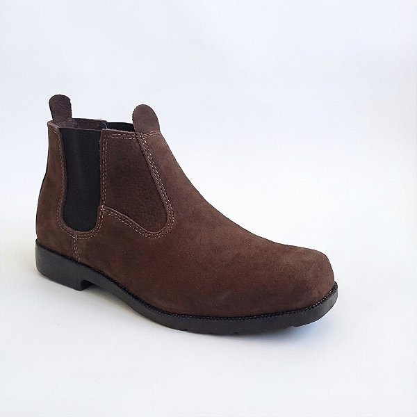 Botina Masculina de Couro Nobuck com Solado de Pneu – Campo e Urbano