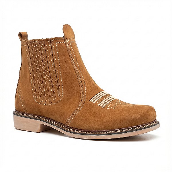 Botina Masculina de Couro Nobuck com Solado de Látex – Campo e Urbano