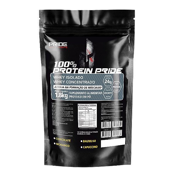 Whey Isolado e Concentrado 100% Protein 1,8KG refil - Pride Supplements