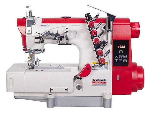 Máquina de Costura Galoneira Sun Special Direct Drive SS5500D-01-PR-SU - 110 V COM PÉS E MESA MONTADOS