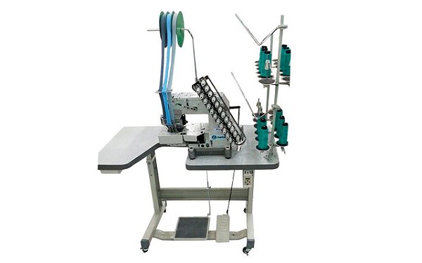 MAQUINA DE COSTURA PONTO CORRENTE 12 AGULHAS PREPARA PARA FITAS TIPO ADIDAS SANSEI SA‐G008‐12064P/DD  - 220 V