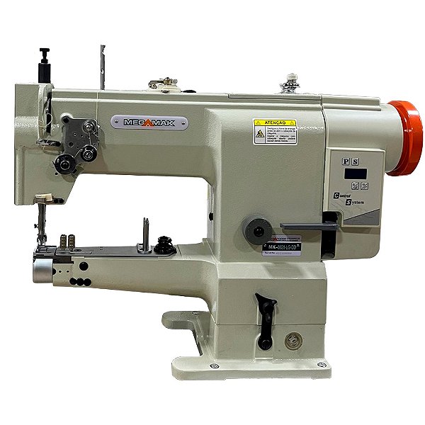 Máquina de Braço Transporte Triplo Megamak 3628G Motor Direct Drive Formato em Meia Mesa 220v Com Pés e Mesa Desmontados