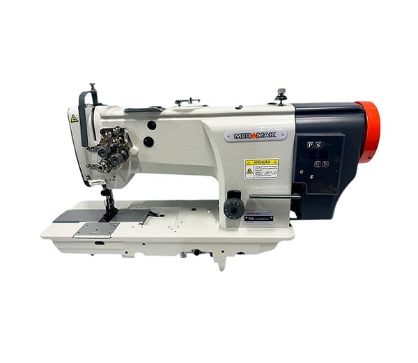 MAQUINA TRANSPORTE TRIPLO 2 AGULHAS MOTOR DIRECT DRIVE MEGAMAK MK-4420-DD - 220 V COM PÉS E MESA DESMONTADOS