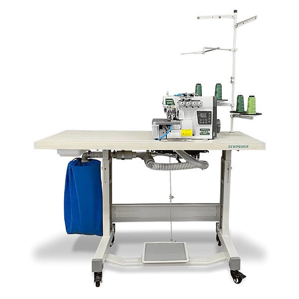 Maquina Overloque Ponto Cadeia Eletrônica com Embutidor Automático Sewpower SP-900C-4/BK - 220 V COM PÉS E MESA DESMONTADOS