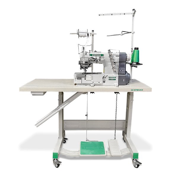 Maquina Galoneira BT Plana Fechada com Refilador SewPower SP-550D-05-CB364-DS/S - 220 V COM PÉS E MESA DESMONTADOS