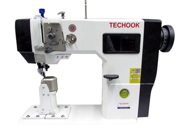 MAQUINA DE COLUNA 1 AGULHA ELETRONICA TRANSPORTE TRIPLO TECHOOK TK591T - 220 V COM PÉS E MESA DESMONTADOS