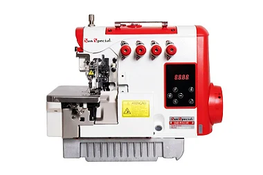 Maquina Overloque 4 Fios 2 Agulhas Direct Drive Sun Special SS94DS-PR-SU 220 V COM PÉS E MESA DESMONTADOS