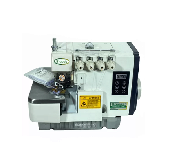 MAQUINA DE COSTURA 2 AGULHAS OVERLOQUE PONTO CADEIA DIRECT DRIVE BRACOB BC-S3-4 AT - 220 V + KIT PREMIUM CARBON EXCLUSIVO
