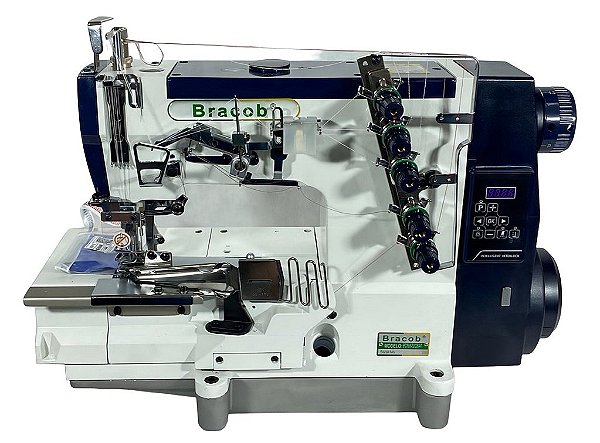 MAQUINA GALONEIRA MOTOR DIRECT DRIVE ABERTA PARA VIES BRACOB BC 588 02 CB AT - 220 V + KIT PREMIUM CARBON E CADEIRA ESPECIAL PARA COSTUREIRA