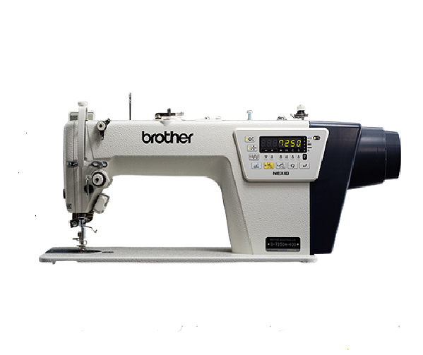 MAQUINA RETA ELETRONICA CARTER BLINDADO MOTOR DE PASSO BROTHER S-7250A-503P - 220 V COM PÉS E MESA MONTADOS