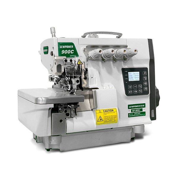 Maquina Interloque Eletrônica Média com Motor de Passo SewPower SP-900C-5 - 220 V COM PÉS E MESA MONTADOS