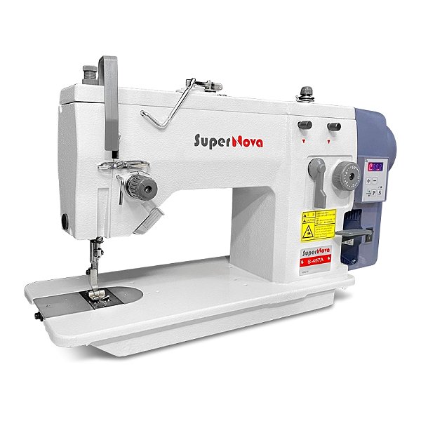 Maquina Zigue zague Semi-industrial 3 Pontinhos SuperNova S-457A - 220 V COM PÉS E MESA MONTADOS