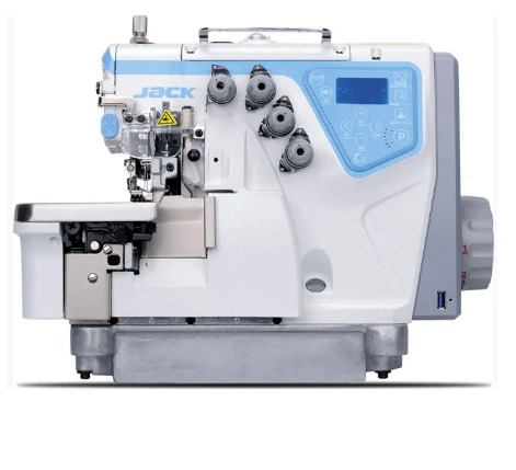 MÁQUINA INTERLOQUE JACK ELETRÔNICA 2 AGULHAS 5 FIOS BITOLA LARGA LEVE JK-C4-5-03/233 -220 V + KIT PREMIUM E CADEIRA PARA COSTUREIRA