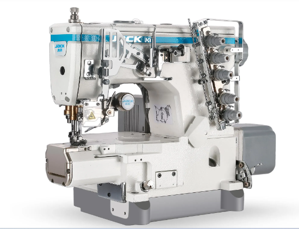 Máquina Cobertura Base Cilíndrica Jack JK-K6-UT-35ACx364 - 220 V + KIT PREMIUM CARBON E CADEIRA PARA COSTUREIRA