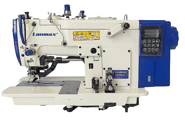 MAQUINA CASEADEIRA DE CAMISA MOTOR DIRECT DRIVE LANMAX LM-981D2 - 220 V + KIT CARBON E CADEIRA PARA COSTUREIRA