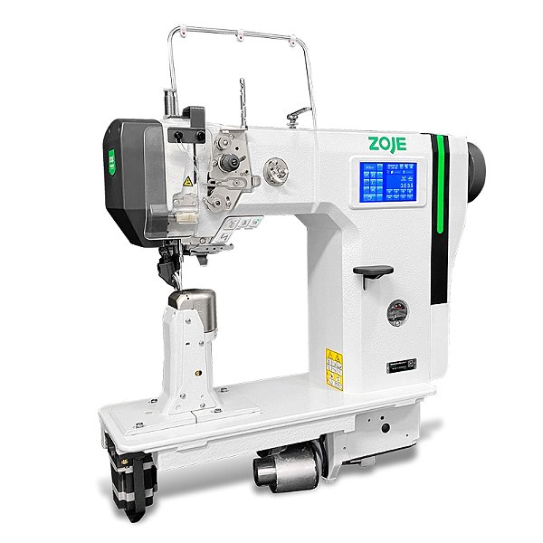 Maquina de Coluna Eletro-Eletrônica Transporte Triplo por Motor de Passo 1 Agulha Zoje E9630-D3-ZM-C-02-V - 220 V + KIT PREMIUM CARBON E CADEIRA PARA COSTUREIRA