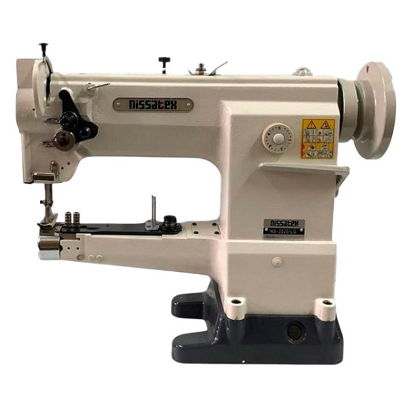 MAQUINA DE BRAÇO TRANSPORTE TRIPLO NISSATEX BOBINA GRANDE MOTOR SERVO NS2628- LG - 220 V COM PÉS E MESA DESMONTADOS