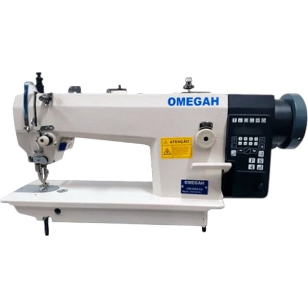 Maquina Reta Transporte Duplo Eletronica OMEGAH OM0303-D4 - 220 V COM PÉS E MESA MONTADOS