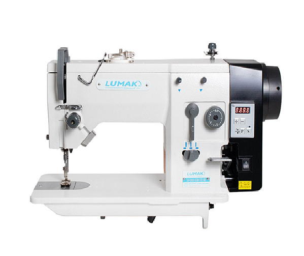 MAQUINA ZIG ZAG SEMI INDUSTRIAL 2 PONTOS LUMAK LU20U53D - 110 V COM PÉS E MESA MONTADOS