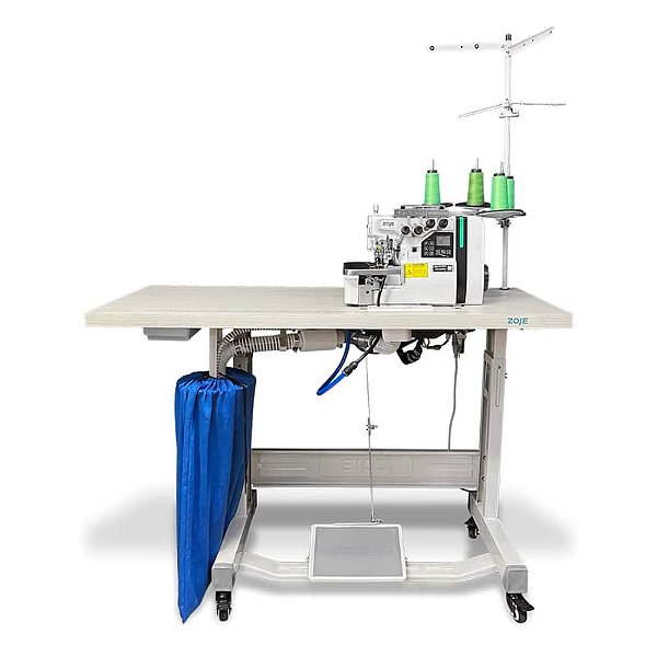 Maquina Overloque Ponto Cadeia Pneumatica com Embutidor Automático Zoje B9500-13BL-PD3-10 - 220 V COM PÉS E MESA DESMONTADOS