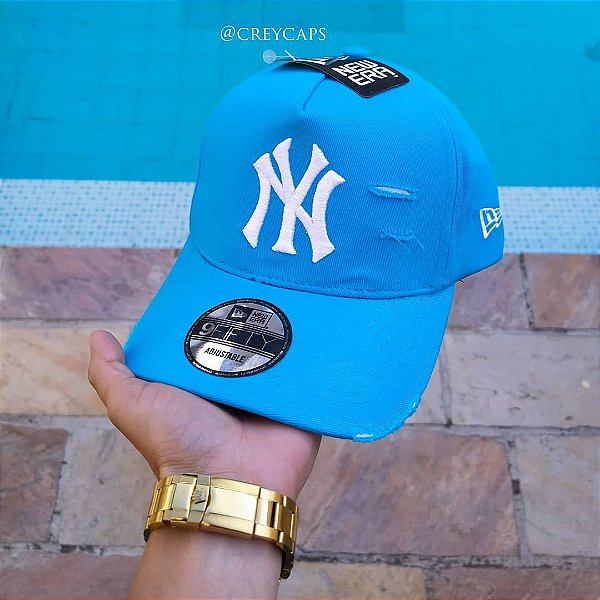 Boné New Era NY Yankees - Azul claro Rasgado - Crey Caps