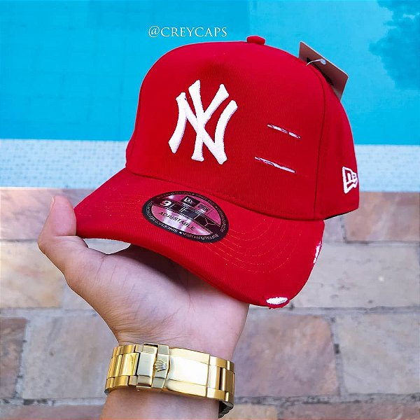 Boné New Era NY Yankees - Vermelho Rasgado - Crey Caps
