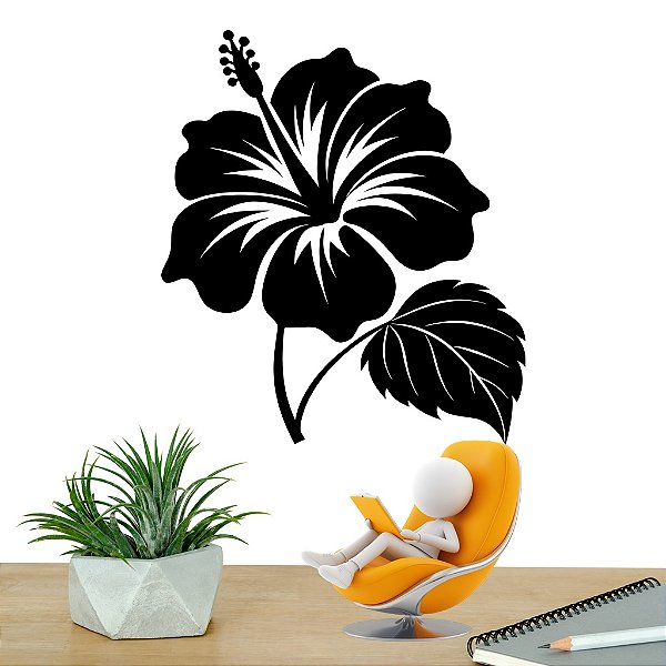 Adesivo Decorativo Hibisco