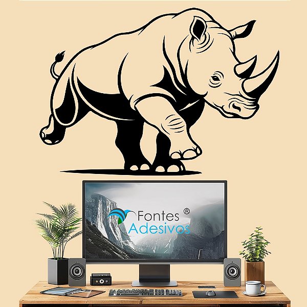 Adesivo Decorativo Rinoceronte