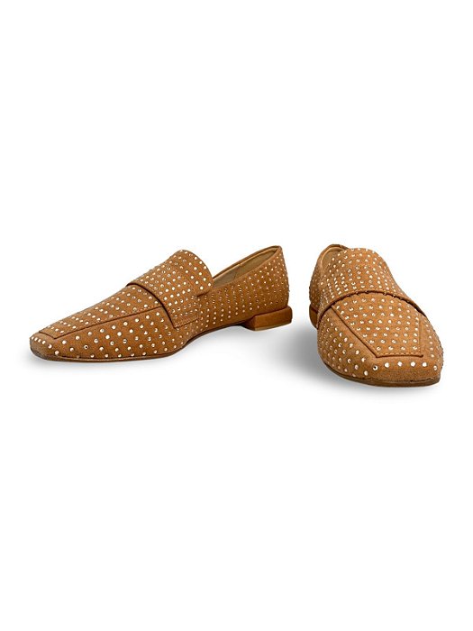 Mocassim Your Shoes Caramelo Com Cristais
