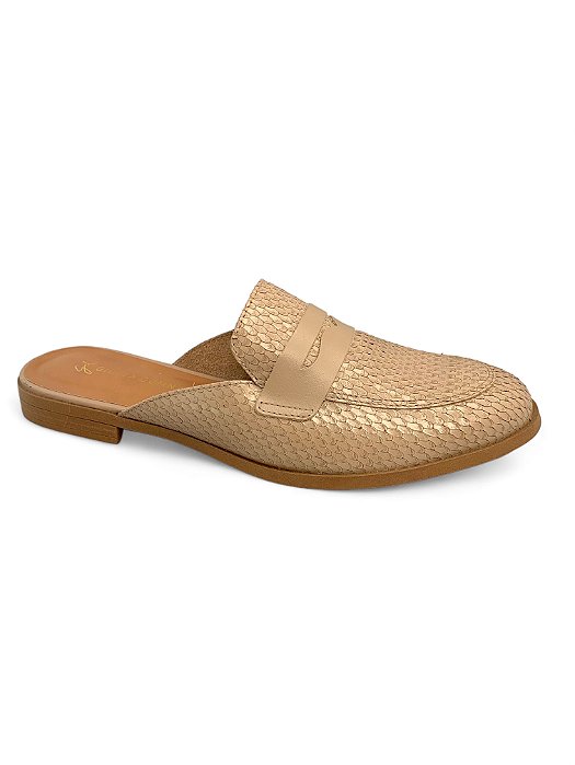 Mule Giulia Domna Nude Couro Escamado