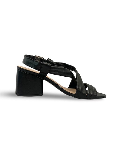 Sandália Your Shoes Preto Veneto Cruzada