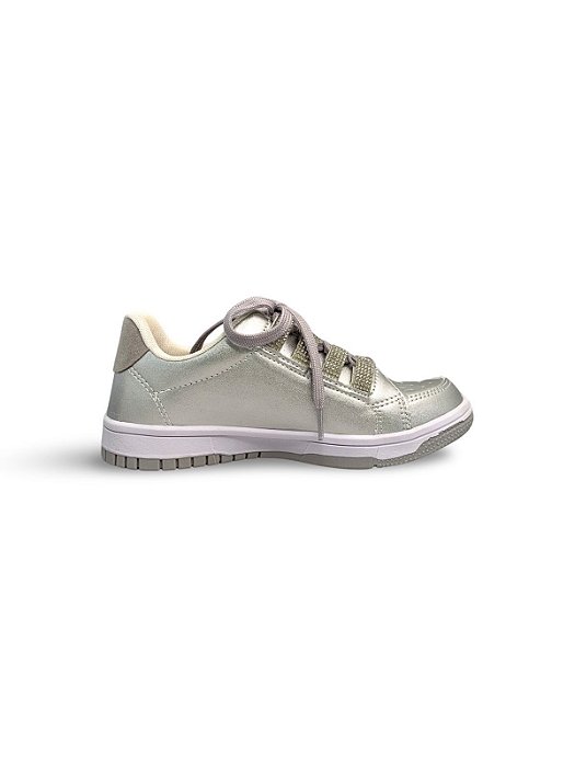 Tênis Your Shoes Prata Passante Strass