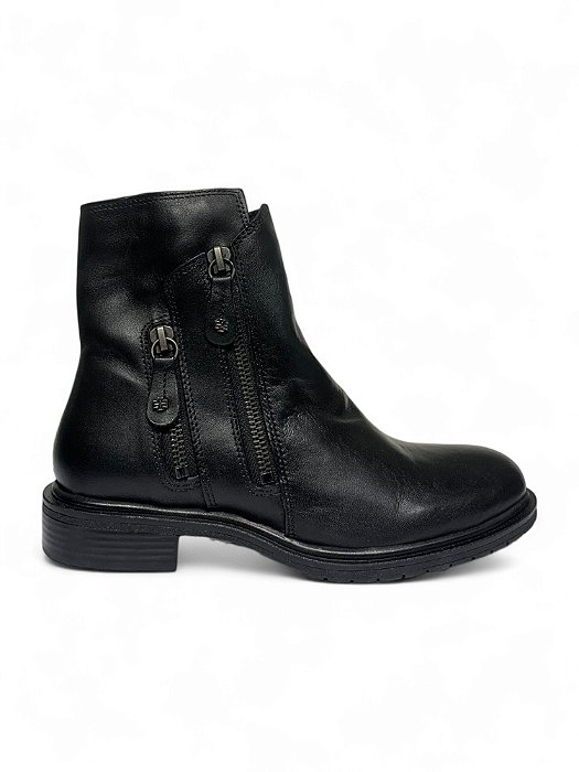 Bota Perlatto Preta Cano Médio 2 Zípers