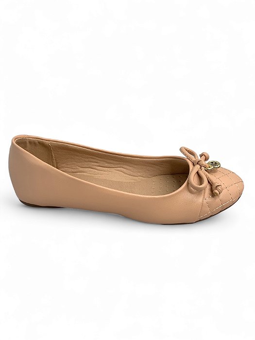 Sapatilha Your Shoes Nude Biqueira Matelassê