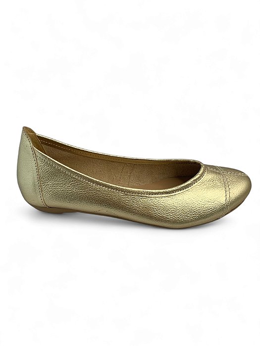 Sapatilha Your Shoes Dourada Couro